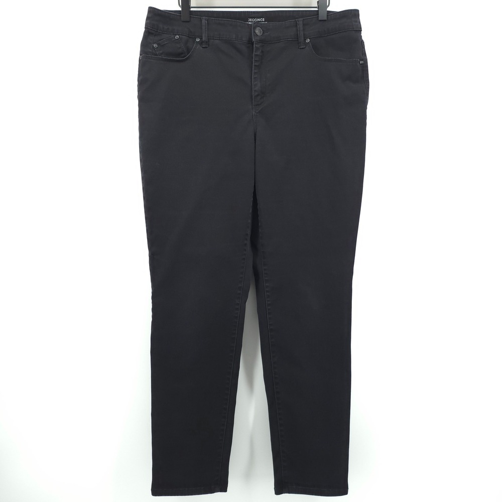 Chico's Jeggings Women Pants 2.5R (US 14R) Black Stretch Casual Denim Slim Fit